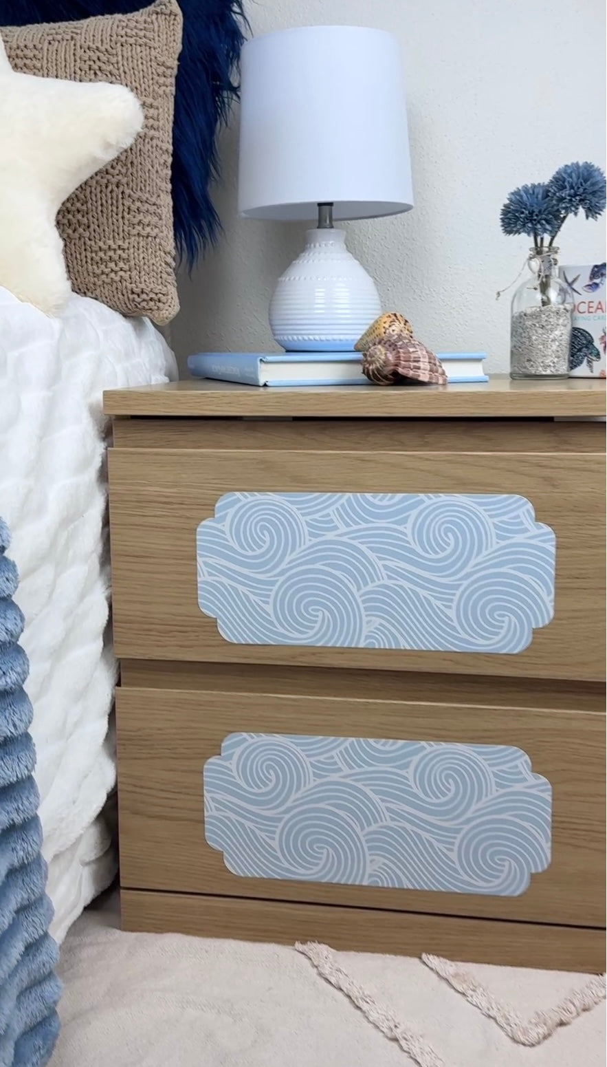 asha capri collection: set of 18 textured, peel & stick decals