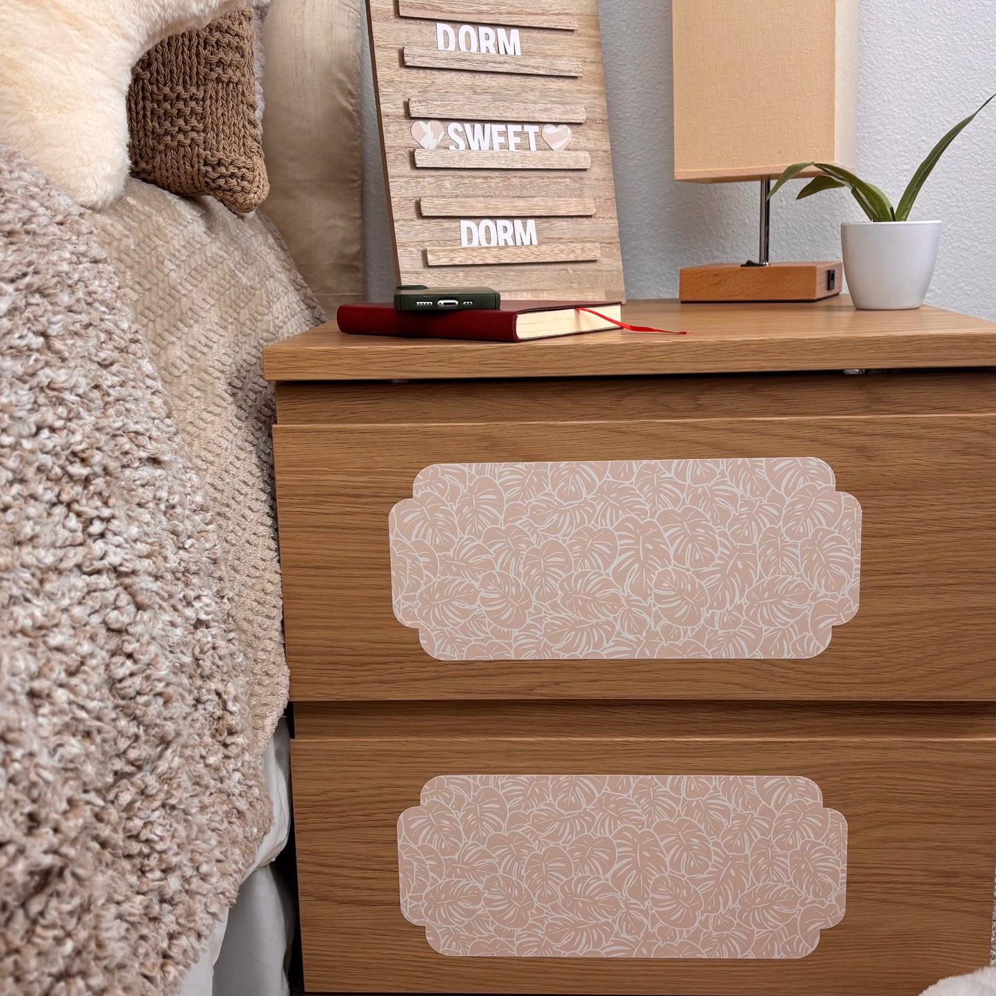 sienna grace collection: set of 18 textured, peel & stick decals