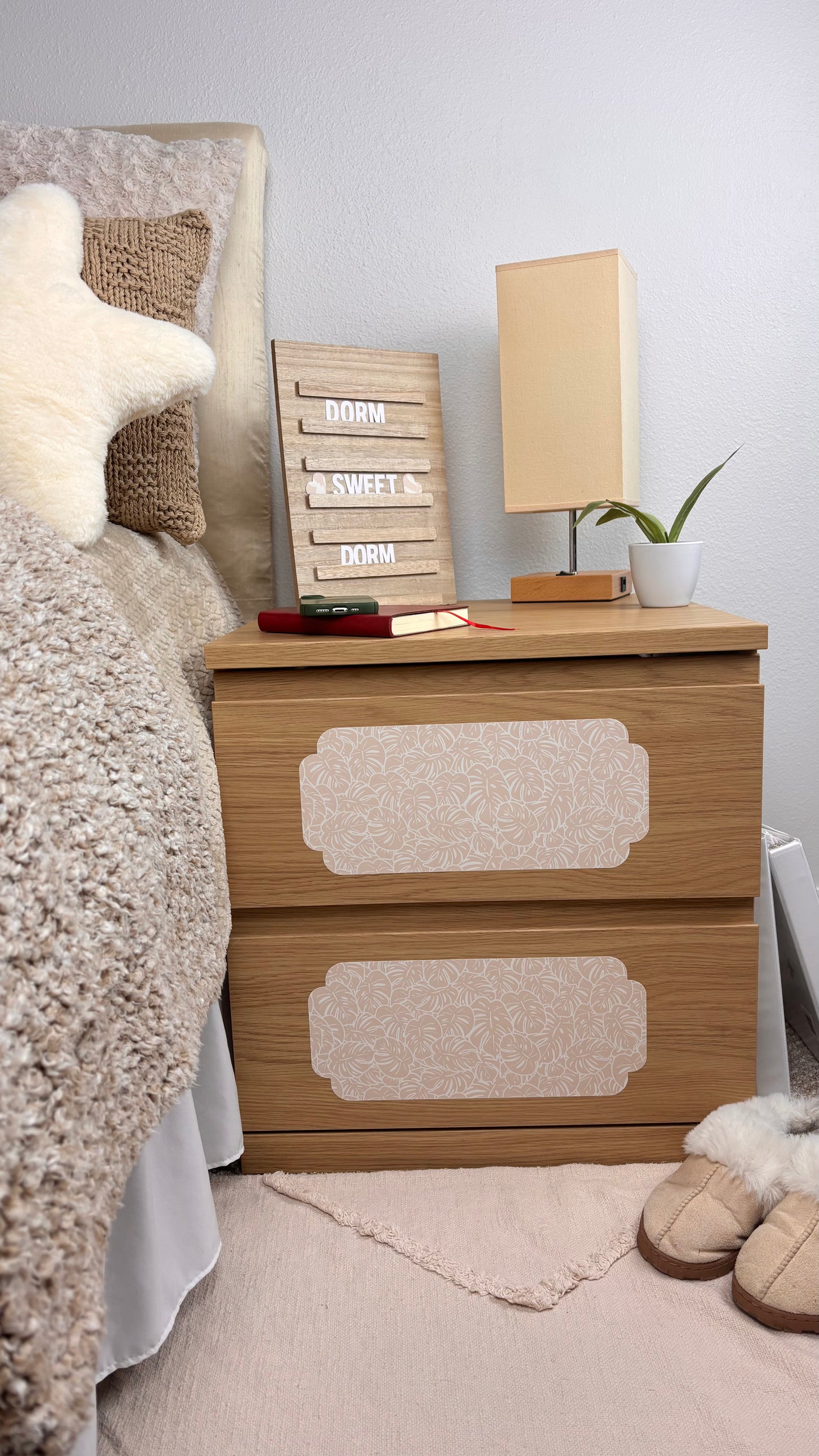 sienna grace collection: set of 18 textured, peel & stick decals