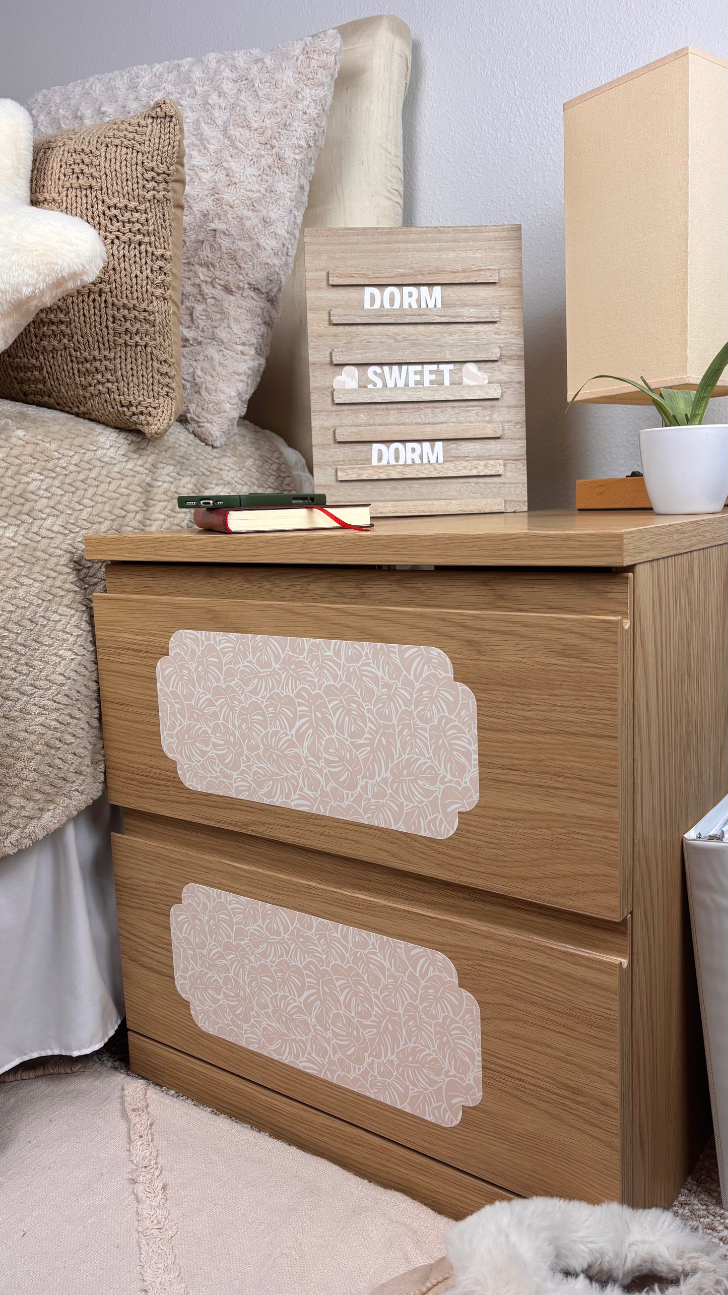 sienna grace collection: set of 18 textured, peel & stick decals